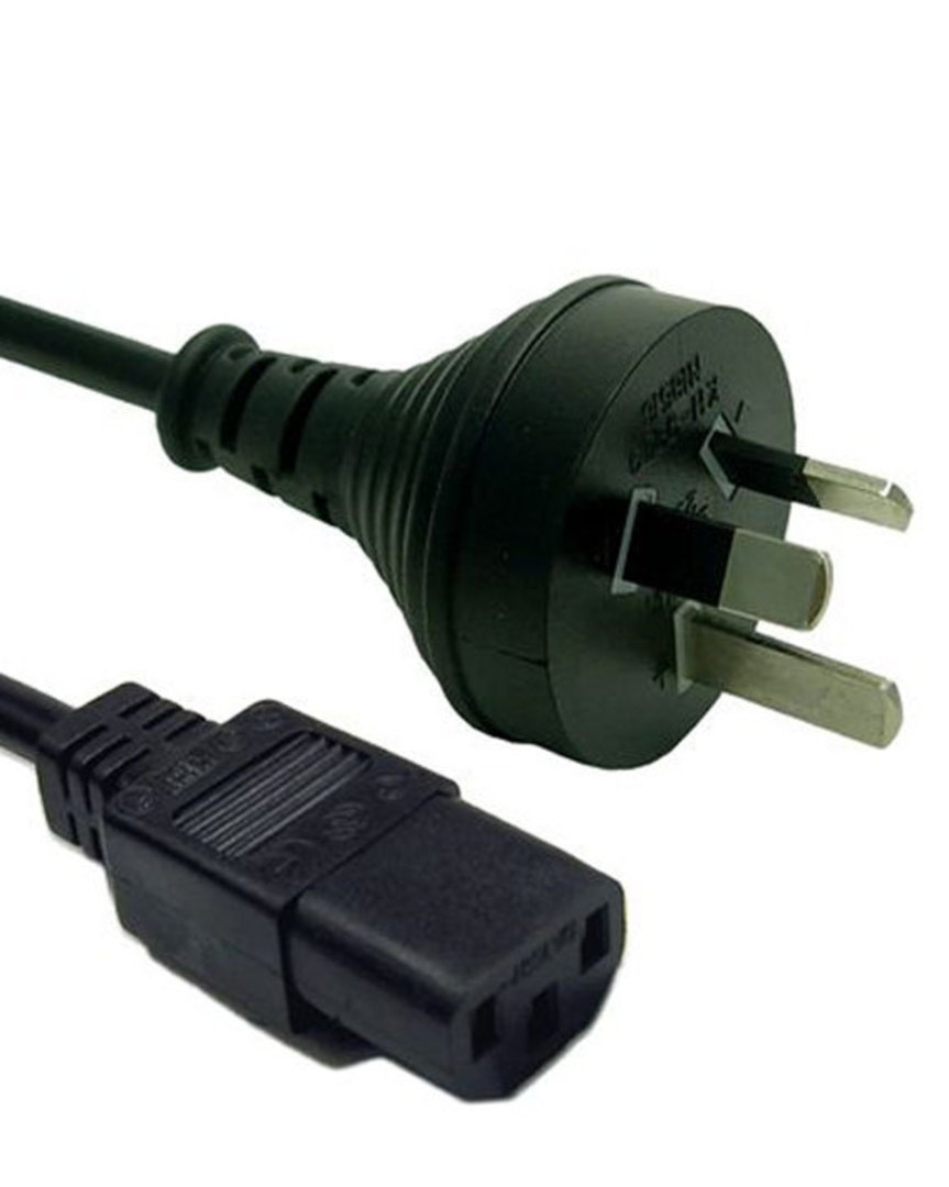 3pin 10A Mains Plug to IEC C13 Female 1.8m Computer Cable image 1